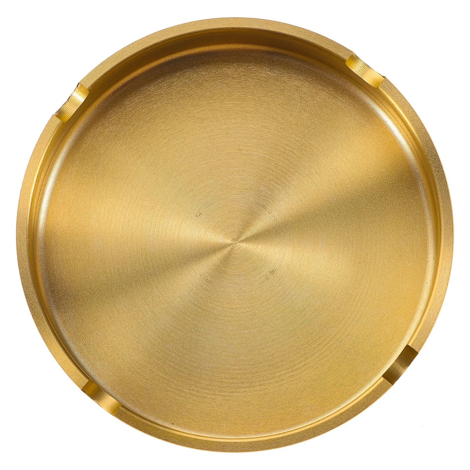 

1pc Brass Ashtray Vintage Style Metal Cigarette Holder Round Desktop Use For Home Office Decor Household Tabletop