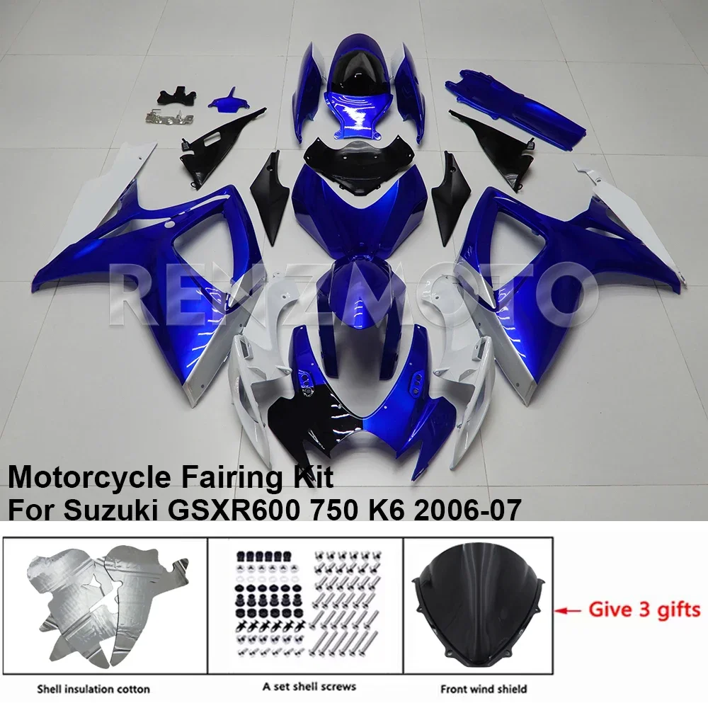 

Motorcycle Fairing Set Body Kit Plastic For Suzuki GSX-R600 R750 2006-2007 K6 Accessories Injection Bodywork S0606-120a
