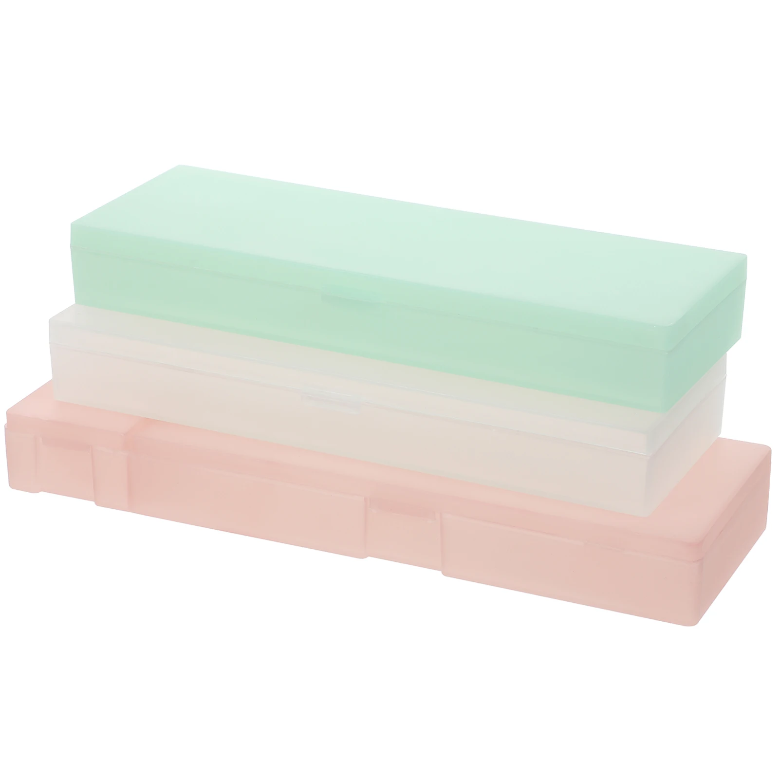 6 Buah Kotak Pena Tempat Penyimpanan Alat Tulis Kotak Pensil untuk Siswa Plastik Pp Transparan