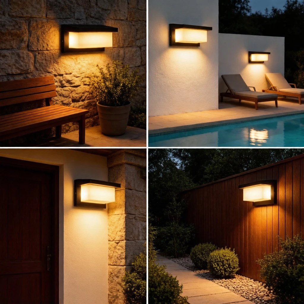 20W Waterproof LED Wall Light IP65 Durable Black Weatherproof Lamp for Outdoor Garden Patio Warm White AC110V220V DC12-24V