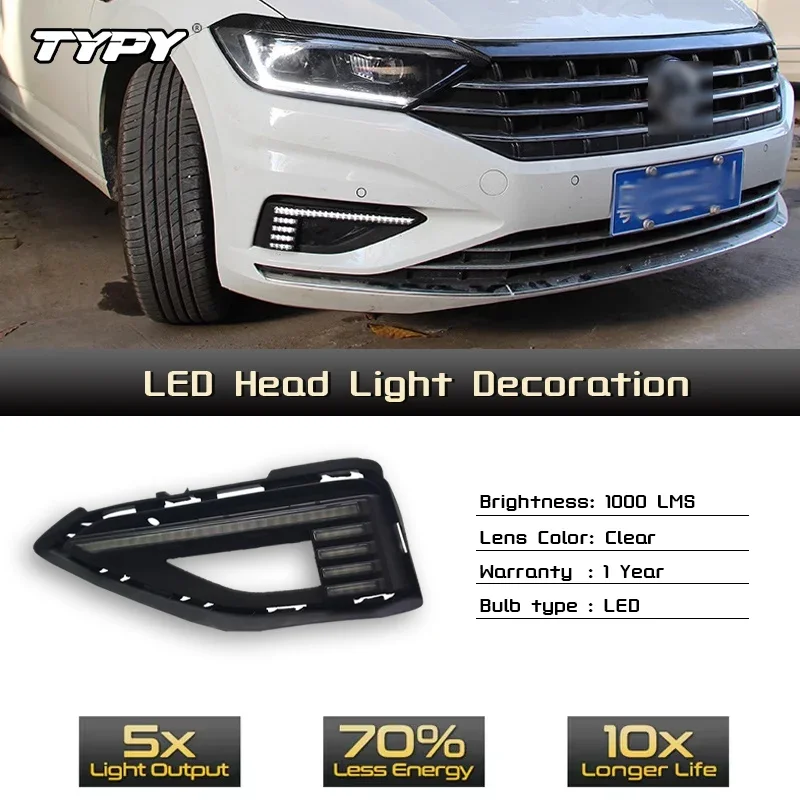 

TYPY Car LED Fog Lamp For VW Jetta Sagitar 2019-2022 Car LED Daytime Running Light Dynamic Turn Signal Auto Accessories