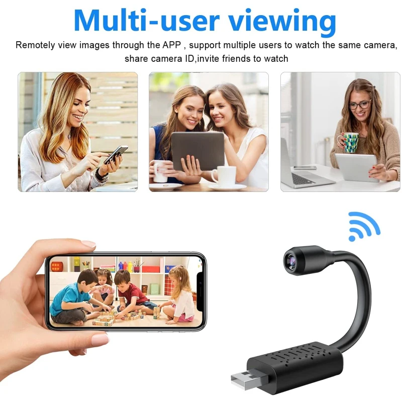 WiFi Mini Cameras Smart Home With Night Vision USB Joint SD Card Cloud Storage Portable Remote Alarm Security Protection