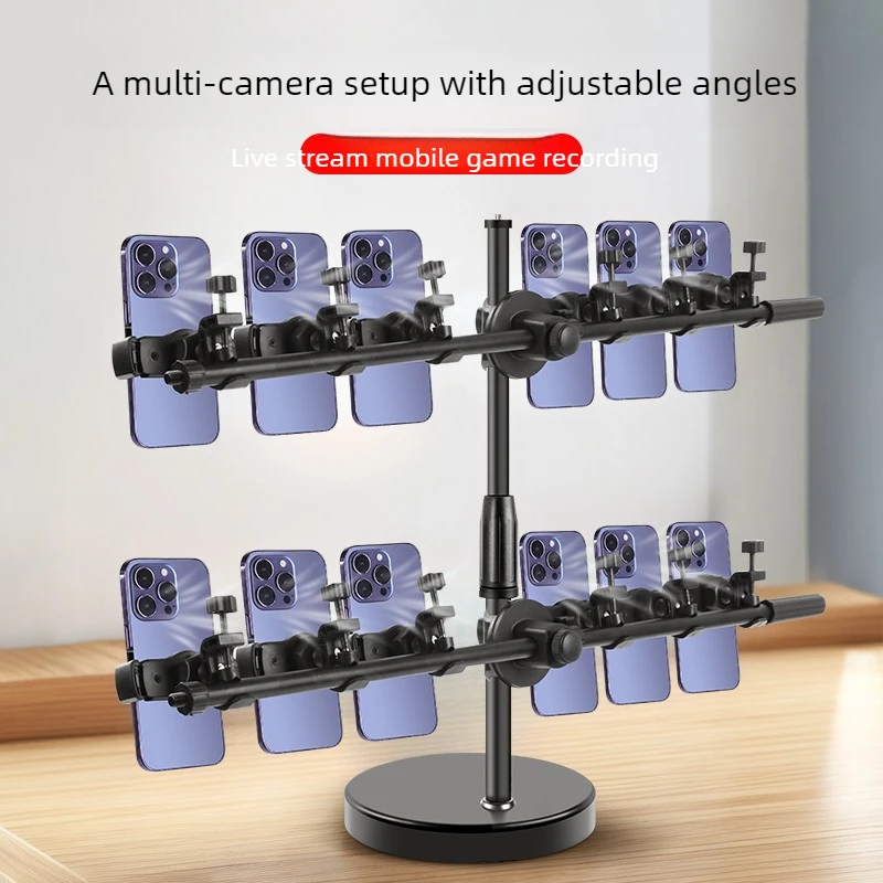 

Multi-Device Phone Holder Desktop Stand for Gaming Live Studio Adjustable Office Storage Holders Multiple Phones Accessories