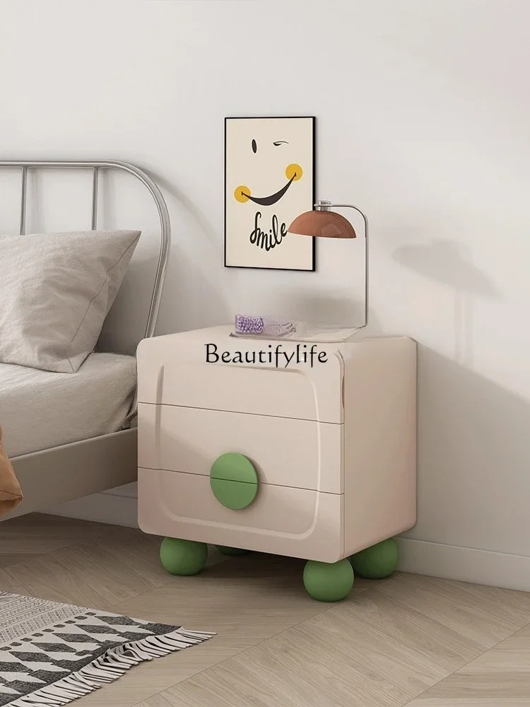 

LJYFrench bedside premium light luxury bedroom bedside cabinet storage cabinet yellow L