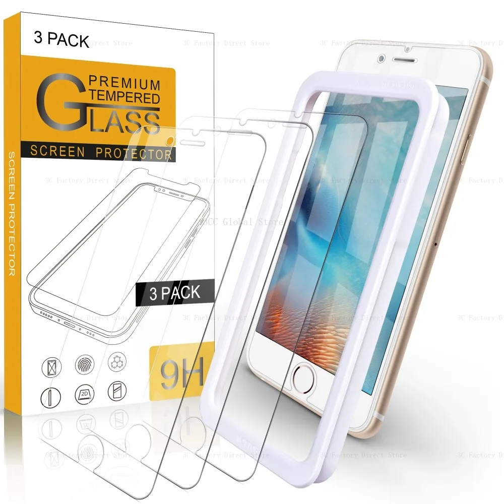 Protect Your Phone Screen with 3pcs HD Tempered Glass Screen Protector for iPhone 14 13 12 11 Pro Max 8 7 Plus XR Xs Max image 4