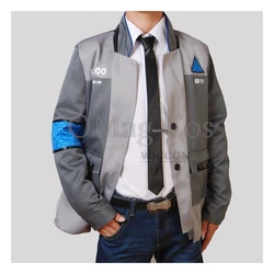 Game Detroit Become Human Cosplay Costume Connor Cosplay Uniform Men Jacket White Shirt Tie RK800 Coat Costume Full Set roleplay