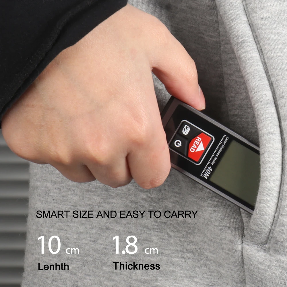 SNDWAY Mini Laser Distance Meter Digital Rangefinder 40m 50m 60m Rechargeable Range Finder Laser Tape Measure