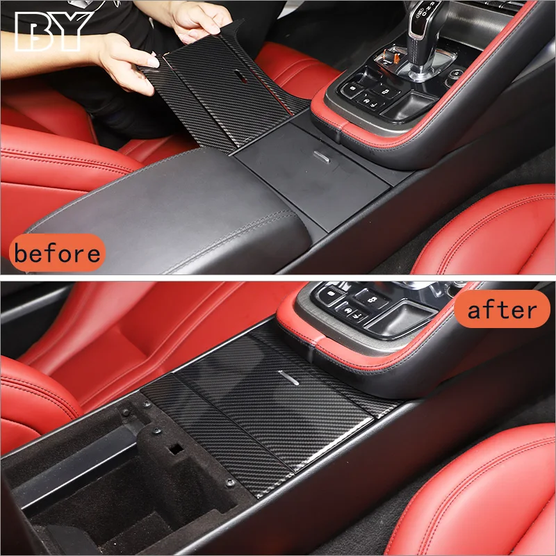 ABS Plastic Center Console Cup Holder Car Water Cup Holder Sticker Trim Cover For Jaguar F-TYPE 2013-2024 Auto Accessories