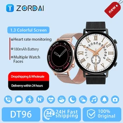 ZORDAI-DT96 Smartwatch pour femme, écran tactile complet de 1.32 pouces, étanche, mode multi-sports, fréquence cardiaque, suivi de la condition physique