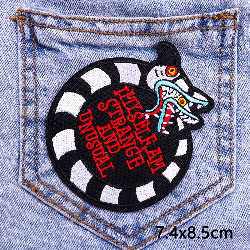 Punk/Horror Embroidered Patches For Clothing DIY Sewing Applique Demon Skull Patch Iron On Patches On Clothes Fusible Patch