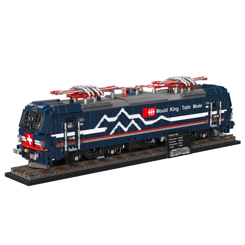Moldeking nova locomotiva elétrica blocos de construção brinquedo pista trem modelo puzzle montagem tijolos criança brinquedos educativos presentes do carro