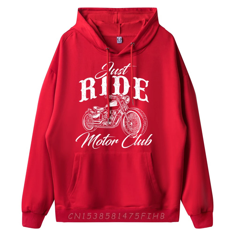 Just Ride Motor Club Biker Outdoor Long Sleeve Sweatshirt New Year Day O-Neck Female Hoodies Outdoor Hoodies Classic