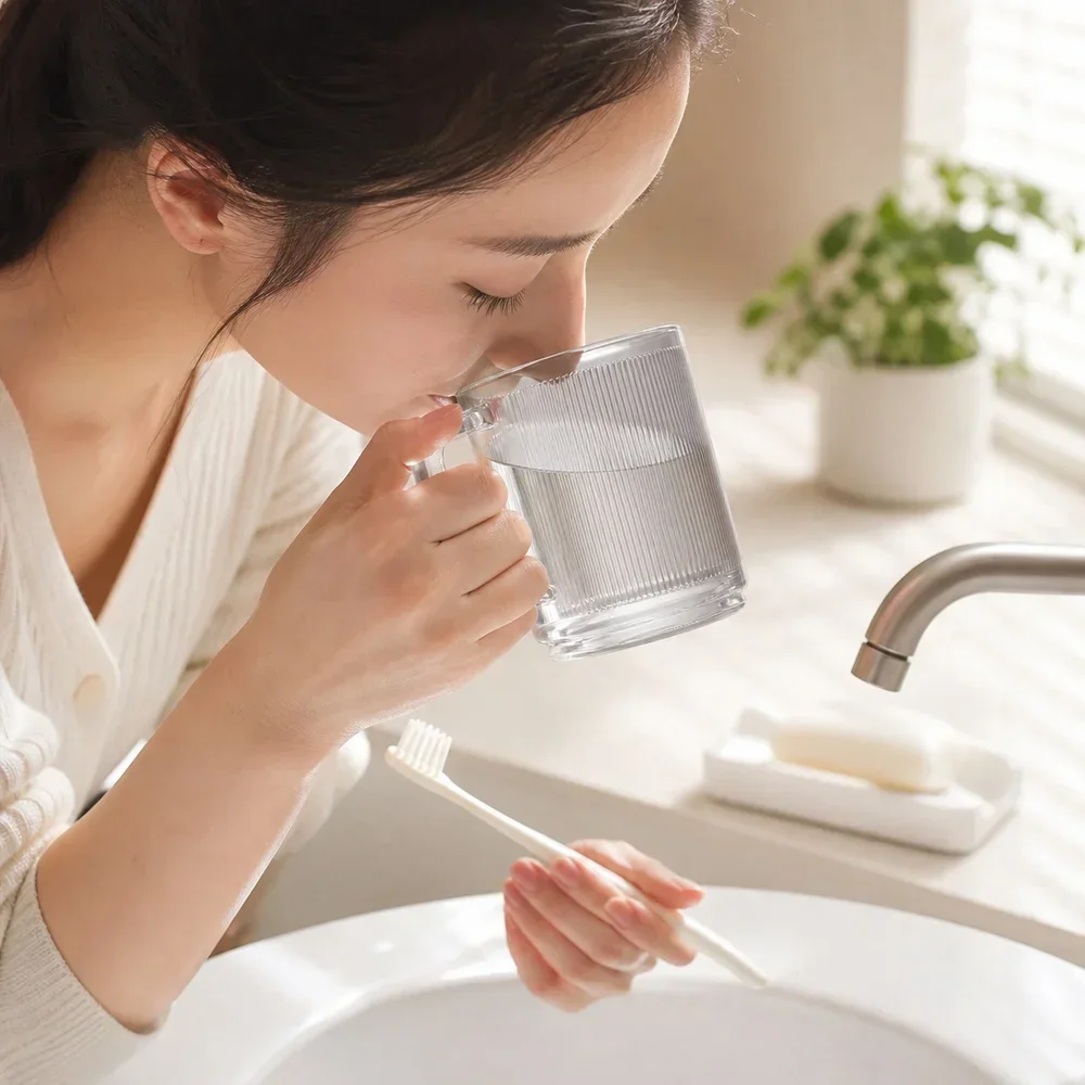 Bathroom Rinse Cup Plastic Toothbrush Holder Lightweight Tumbler Mouthwash Container Home Dorm Travel Counter Storage Organizer