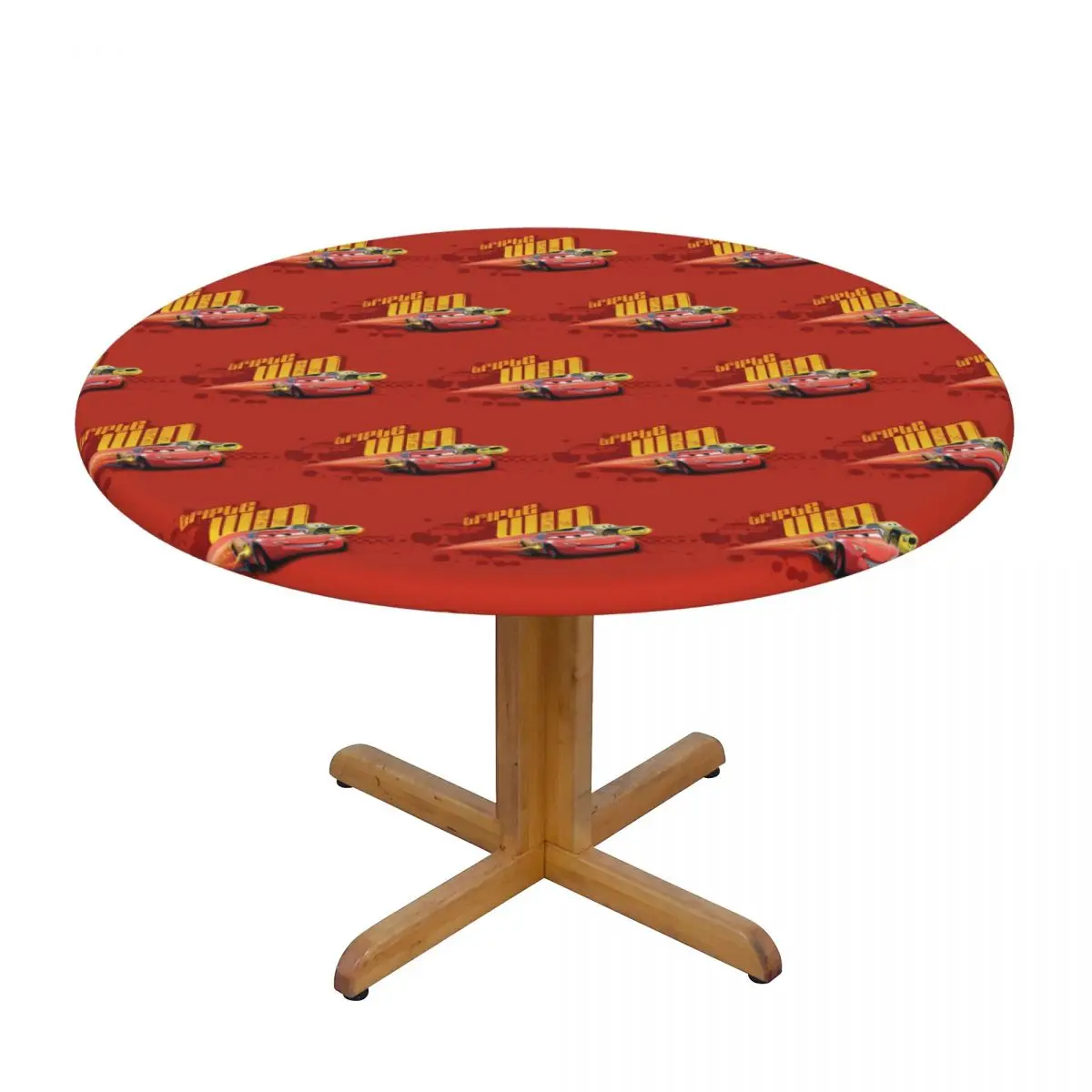 Customized Round Fitted Lightning McQueen Cars Table Cloth Oilproof Tablecloth 45