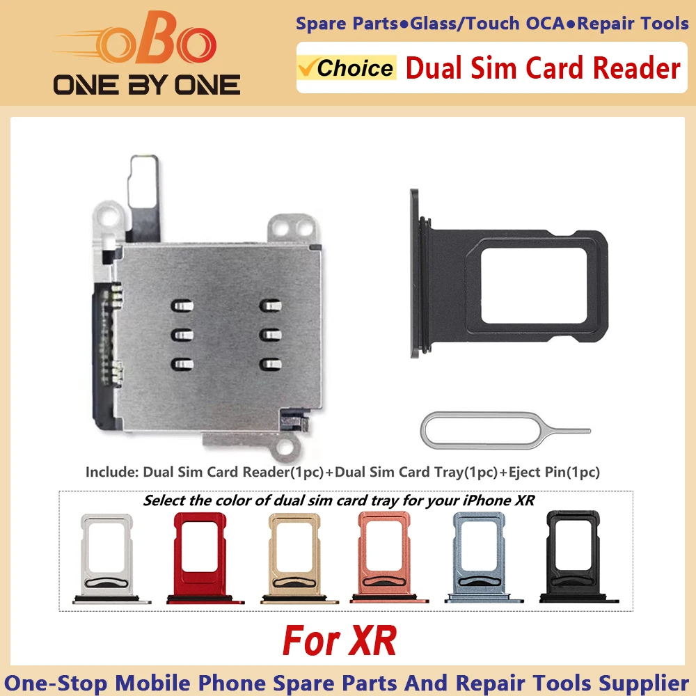 Dual SIM Card Reader Flex Cable For iPhone XR Double SIM Card Tray Slot Holder Adapter Connector Replacement Black White Coral