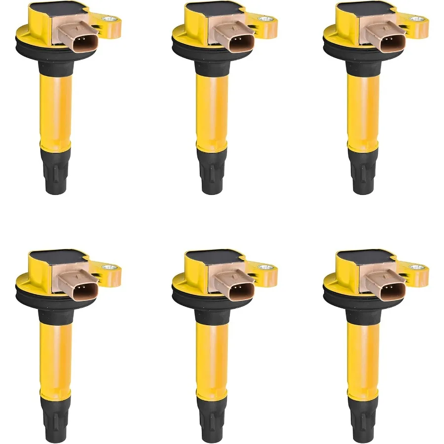 

Набор из 6 желтых катушек зажигания для двигателей Ecoboost 2014 года 3,5 л V6, совместимых с Ford F150 Explorer Expedition Flex Lob