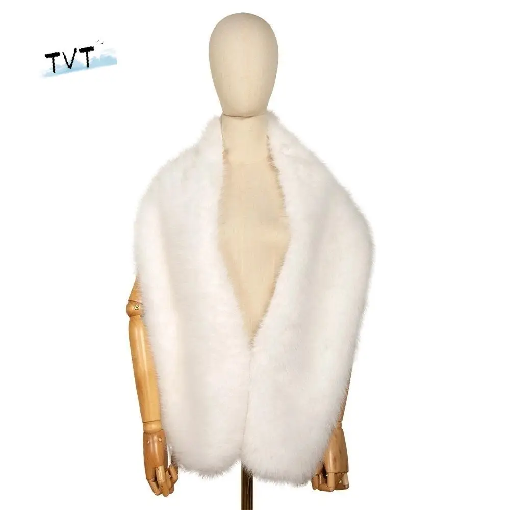 ファッションソリッドカラープラッシュショール韓国スタイル厚手フェイクファースカーフソフトマントネックラップ花嫁ショルダーフェイクカラーデイリー