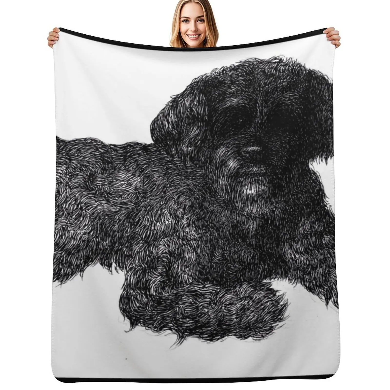 

An Adorable Black Cockapoo Throw Blanket funny gift christmas decoration Decorative Beds For Sofa Thin Blankets