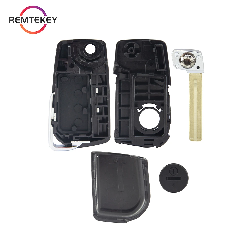 Folding Remote Car Key Shell Case FCC HYQ12BFB 3/4 Buttons VA2/TOY43/TOY48 Blade for Toyota Corolla Camry Small Battery Holder