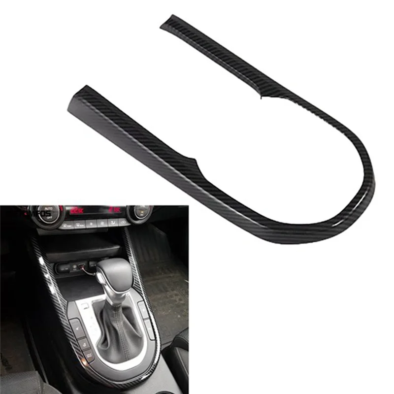 For Kia Forte Cerato K3 2019 2020 2021 Car Carbon Fiber Gear Shift Box Cover Trim Molding Decoration Frame Car Styling