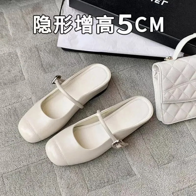 

Туфли-мюли на невысокой подошве с закрытым носком, весна 2026, для повседневной носки, с мягкой подошвой, в стиле Мэри Джейн, для девушек