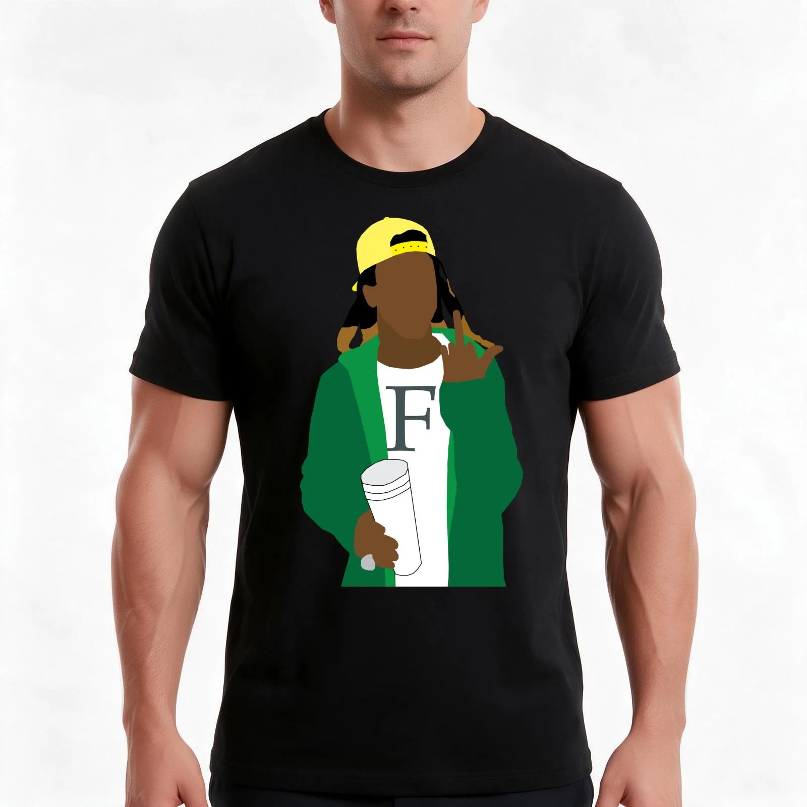 Minimal Lil Wayne T-Shirt, Summer Casual Cotton Tee, Oversized Streetwear Tops, Vintage Graphic Print, Loose Fit Short Sleeve