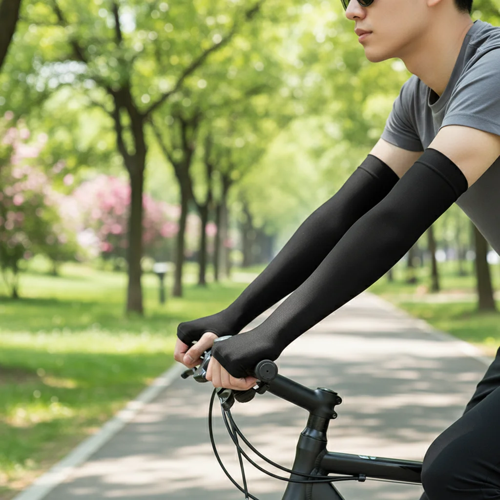 1 pair UV Sun Protection Arm Sleeves UPF 50 Ice silk Cooling Compression Sleeves For Men Women Basketball Cycling Outdoor Sports