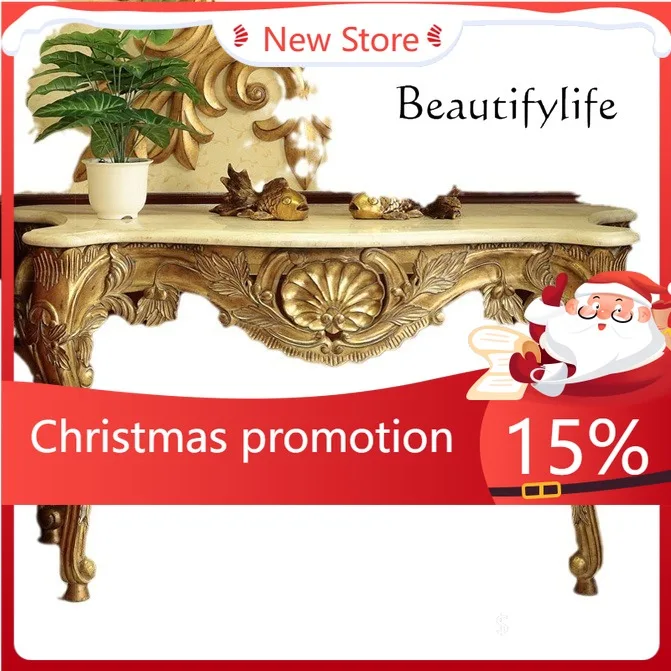 

Скандинавский простой и роскошный прихожий столик, европейский резной прихожий столик, прихожий шкаф из мрамора и массива дерева X