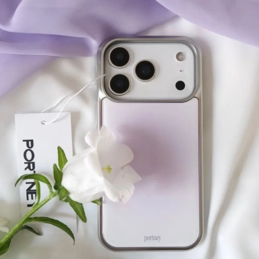 Lila Farbverlauf Drop Glue Silberbeschichteter Rahmen Schutzhülle für iPhone 17 16 15 14 13 12 11 Pro Max Plus XR Stoßfeste Schutzhülle