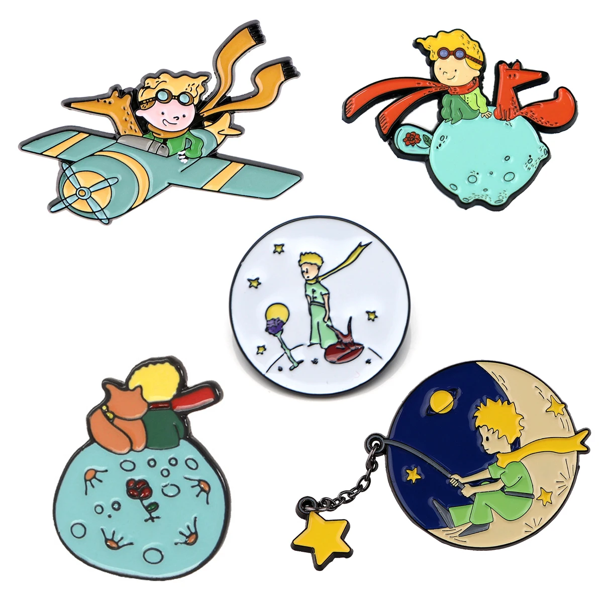 Spille smaltate spille personalizzate Moon Star spilla per zaino Planet Animal badge regalo giocattolo per bambini