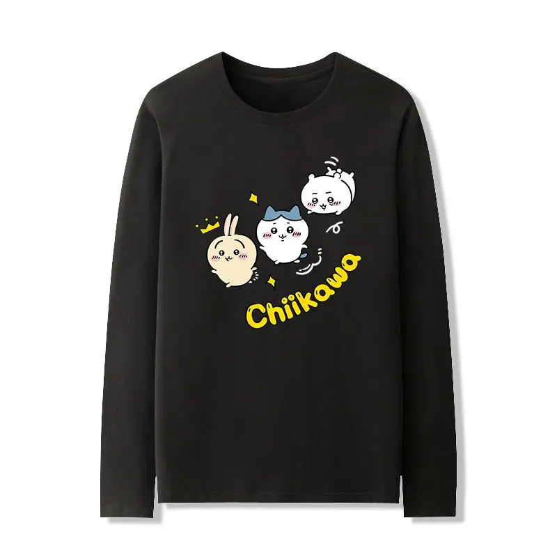 Anime Cartoon Kawaii Chiikawa Long Sleeve T-shirt Spring and Autumn Season Be All-match Printing Comfortable Let in Air Goodlook