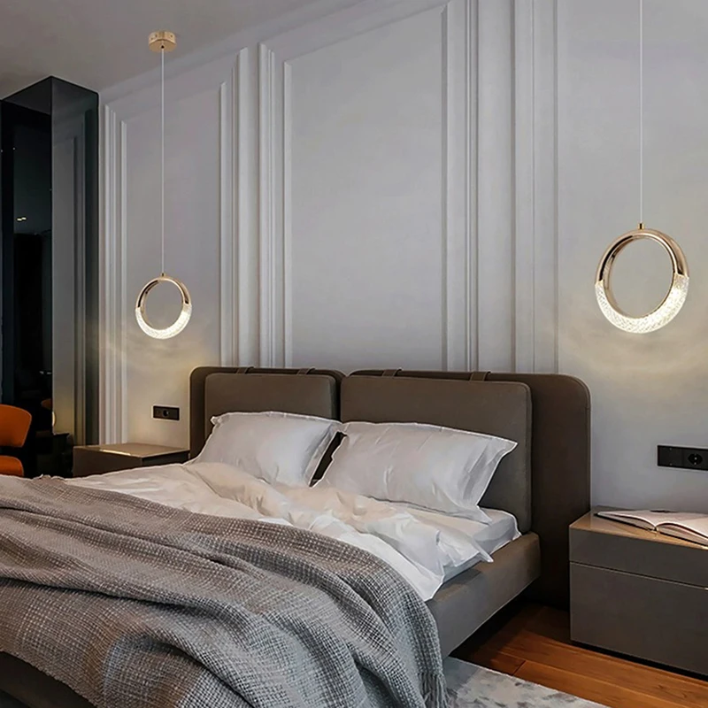 مصباح معلق دائري LED حديث مع سلك معلق قابل للتعديل يصل إلى 200 سم لتزيين المنزل في غرفة المعيشة وغرفة النوم. #3