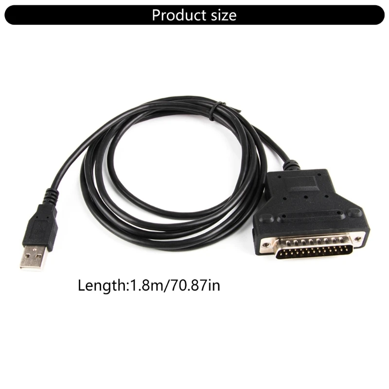adaptador usb para db25 25 pinos macho, rs232 para impressoras vintage conexão scanners balança eletrônica