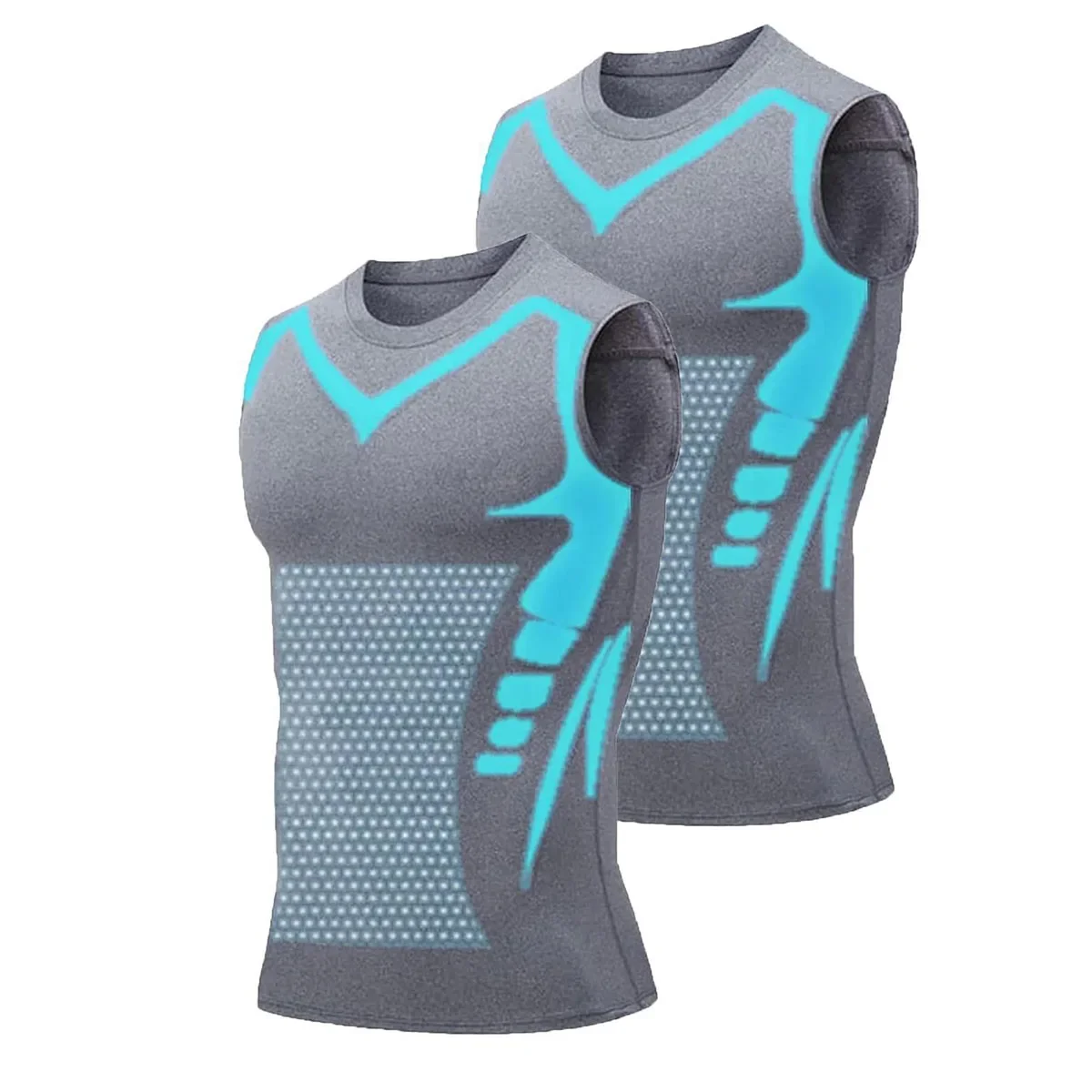 Neues Sommer-Fitness-Kompressionsshirt für Männer, formende ärmellose Therapieweste, Herren-Kompressionstanktops aus Eisseide, Körperformer.