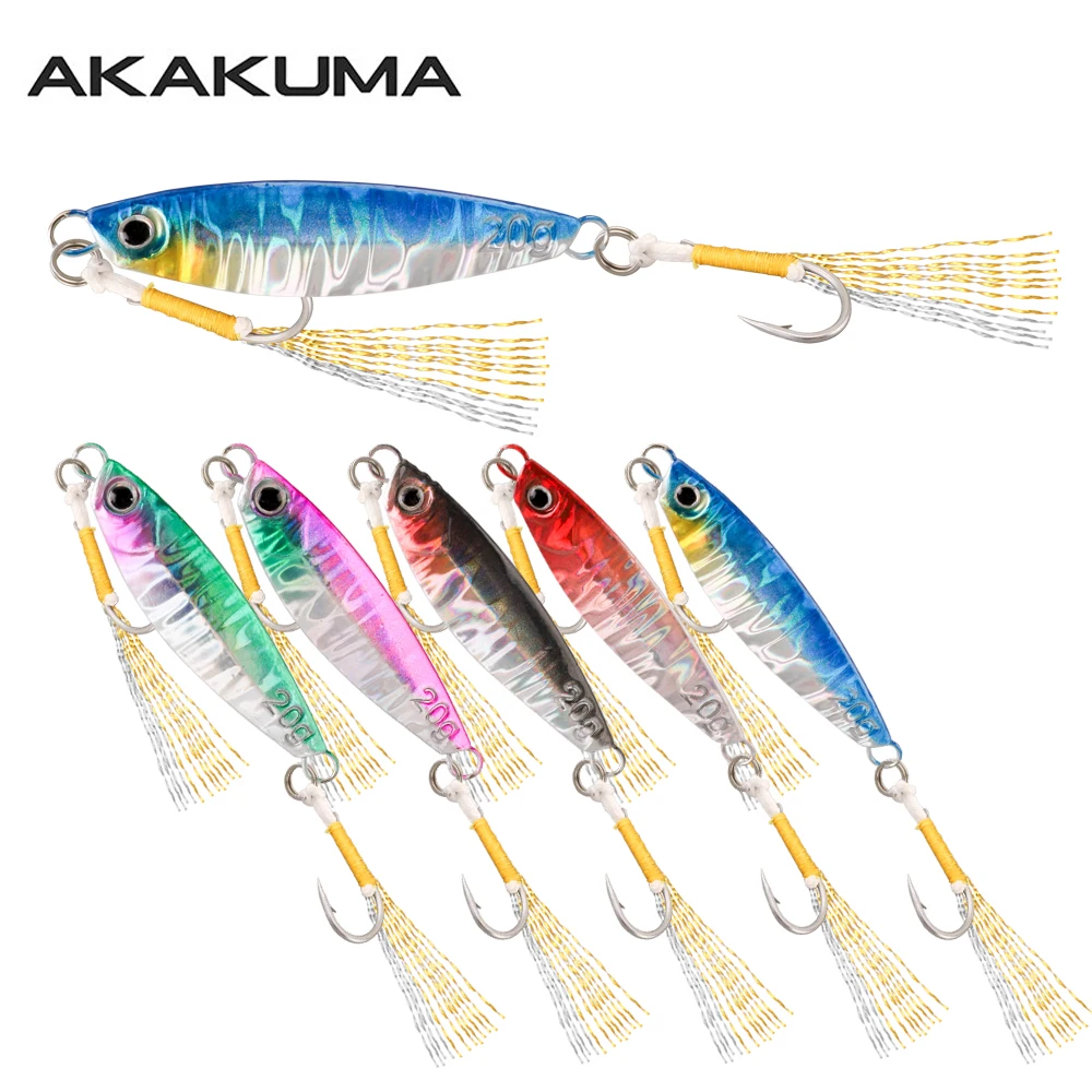 

5 шт. приманка для отсадки 7 г-30 г, быстро тонущая металлическая приманка для морской литья, острая приманка с острым вспомогательным крючком, искусственная жесткая приманка