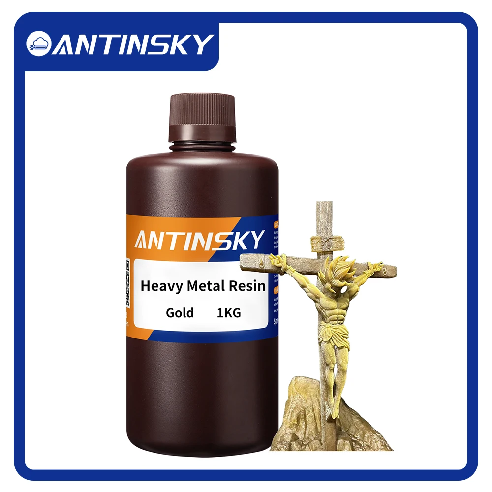 

Antinsky Heavy Metal 3D 405 нм 1 кг металлического цвета для DLP LCD SLA 3D-принтера смолы для 3D-принтеров