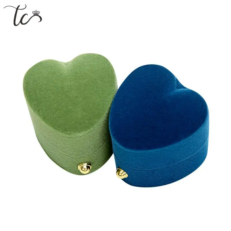 Mini Hart Fluwelen Sieraden Opbergdoos Ring Stud Oorbellen Display Box Huwelijksvoorstel Geschenkdoos