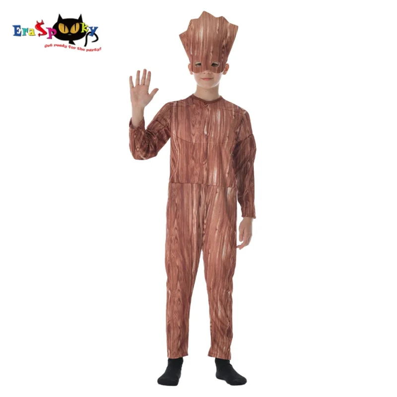 Eraspooky Superhero Movie Treant Groot Cosplay Flora Colossus Treeman Jumpsuit Boys Halloween Costume For Kids Party Fancy Dress