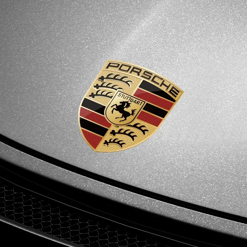 Emblem mobil 3D Logo Tailgate lencana belakang dekorasi stiker penutup bagasi untuk Porsche Cayenne Panamera Macan Cayman 911 718