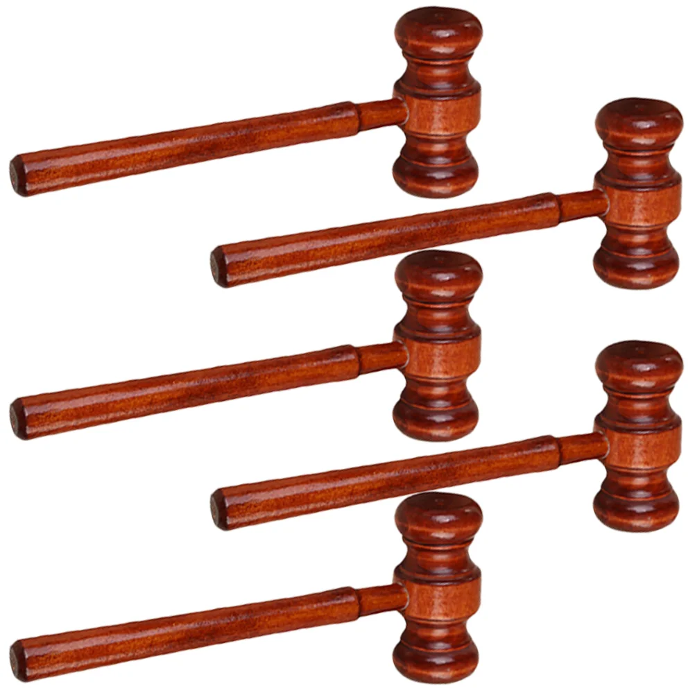 

5 Pcs Wooden Judge Hammer Accessories Mini Toys Apparel Auction Gavel Costume Accessory Prop