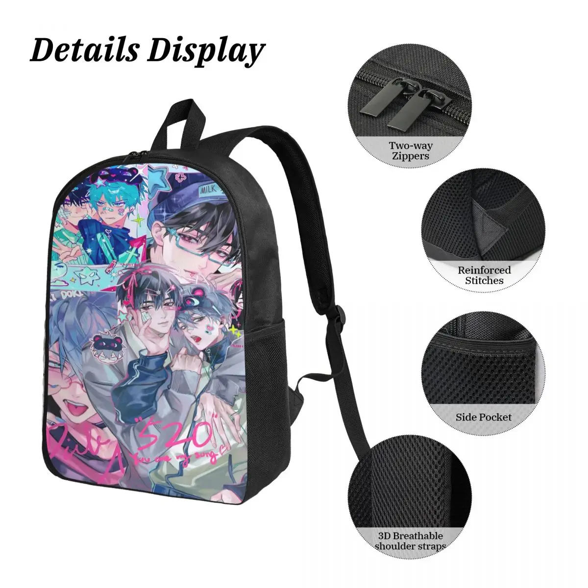 3 pezzi Ivan Alien Stage Anime borse da scuola Set per Boy Girl Scatole per matite Set di zaini con scatola per il pranzo per studenti delle scuole Zaino