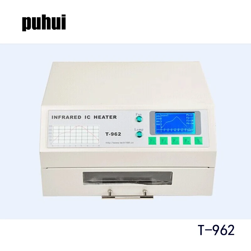 Puhui T962 110V / 220V Reflow Equipment T-962 Infrared Reflow Oven Furnace IC Heater BGA Rework Station HDCSUN Piece