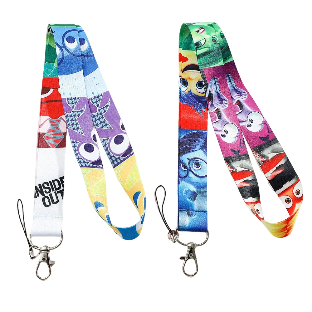 Disney Inside Out 2 Lanyard Neck Strap Keychain for Pendant Key ID Badge Holder Key Rings Cord Hang Rope Lariat Accessories