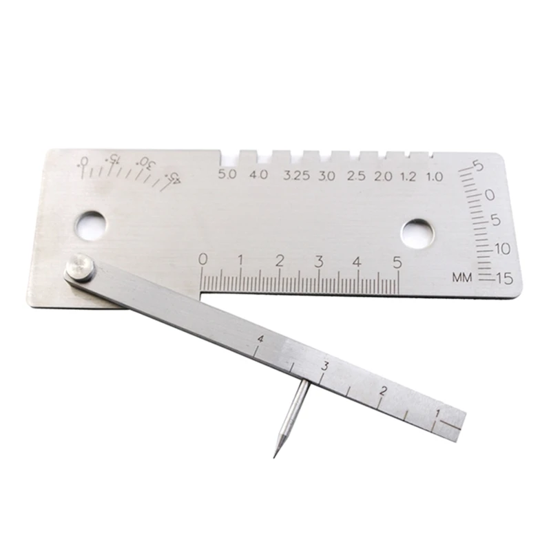 ipiip Welding Gauge Inspection Metric Stainless Steel 45 Degree Measuring Tools 0-5mm