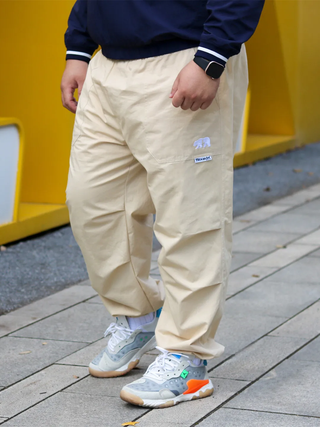 2025 California Bear Embroidery Men's Cargo Pants, Casual Plus Size Pant, Outdoors Beam Foot Long Trousers, XL 2XL 3XL 4XL
