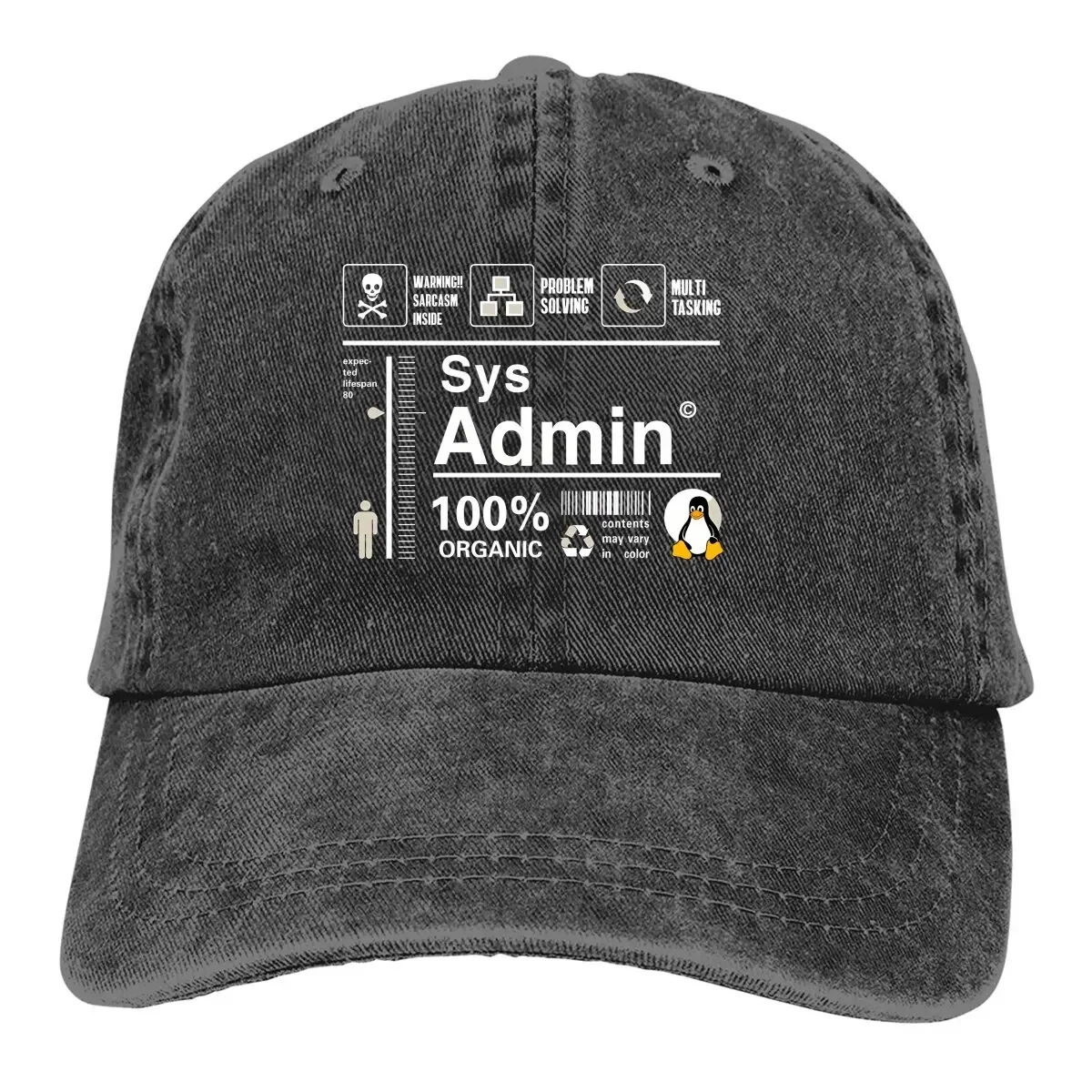 Linux Kit Infographic Sys Admin Penguin Baseball Cap Men Hats Women Visor Protection Snapback Computer Cpu Core Caps