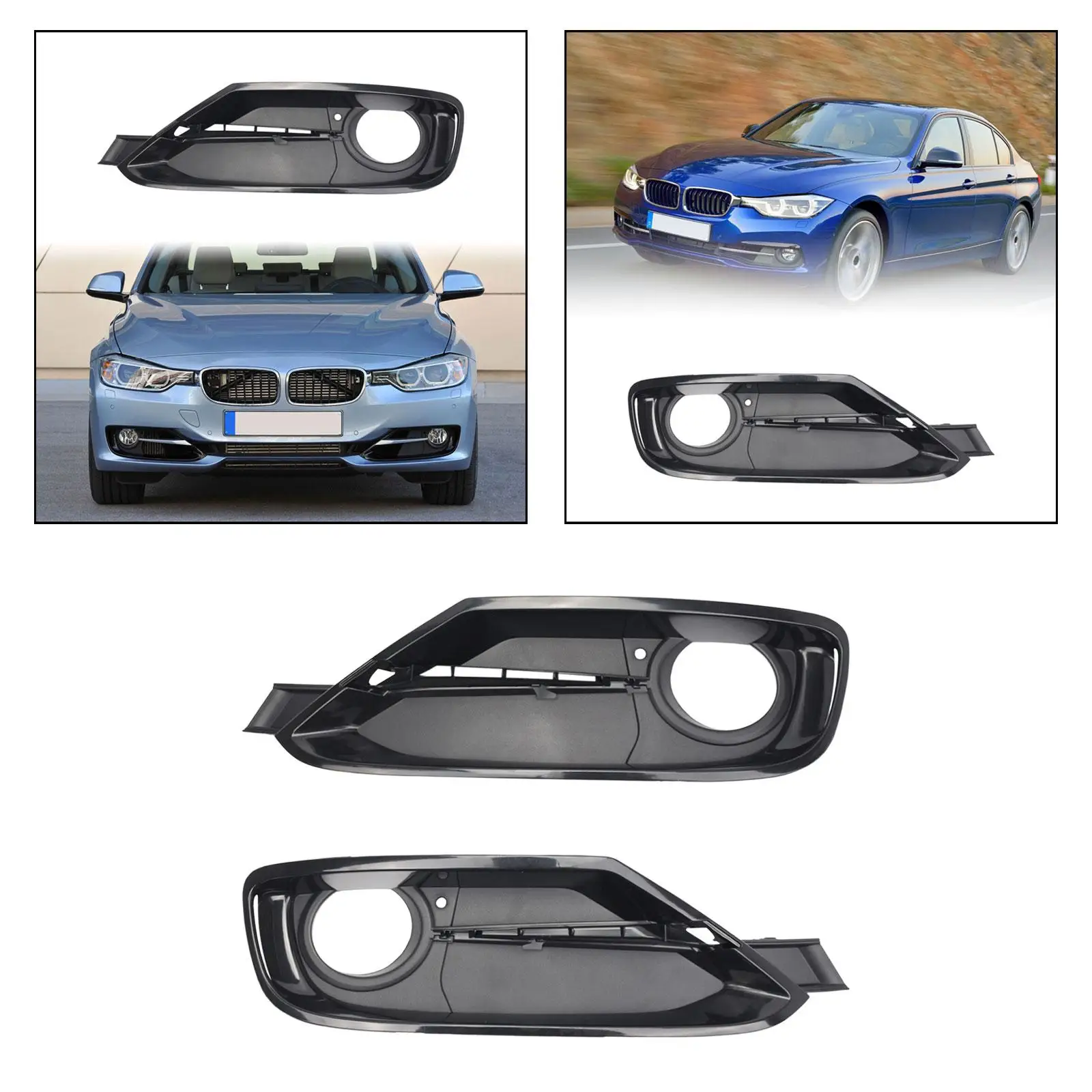 Front Bumper Fog Light Grille Cover Durable for BMW 3 Series F30 F31