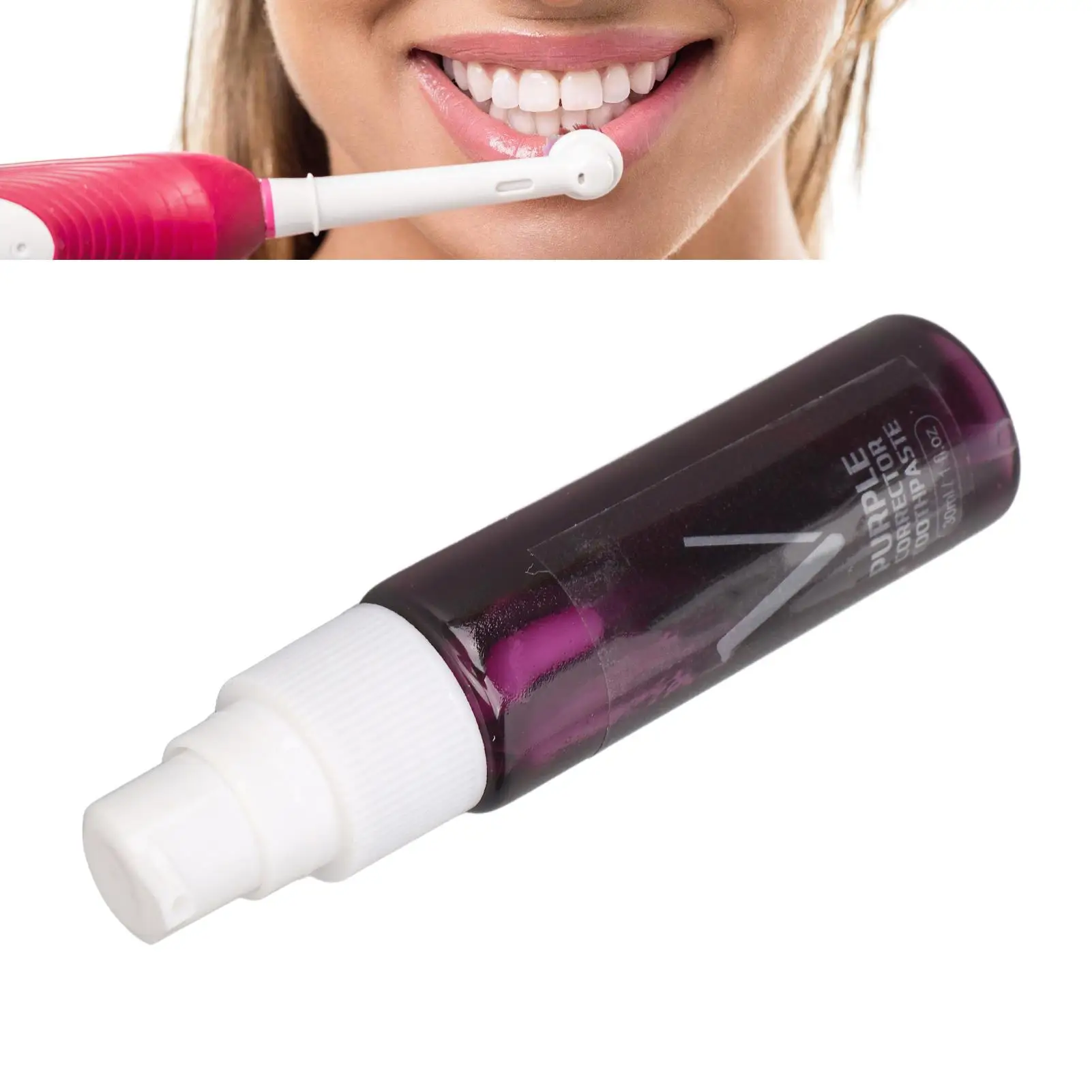 2pcs 30ML Purple Teeth Whitening Toothpaste for Fresh Breath, Stain Removal, Color Correction, Cleaning