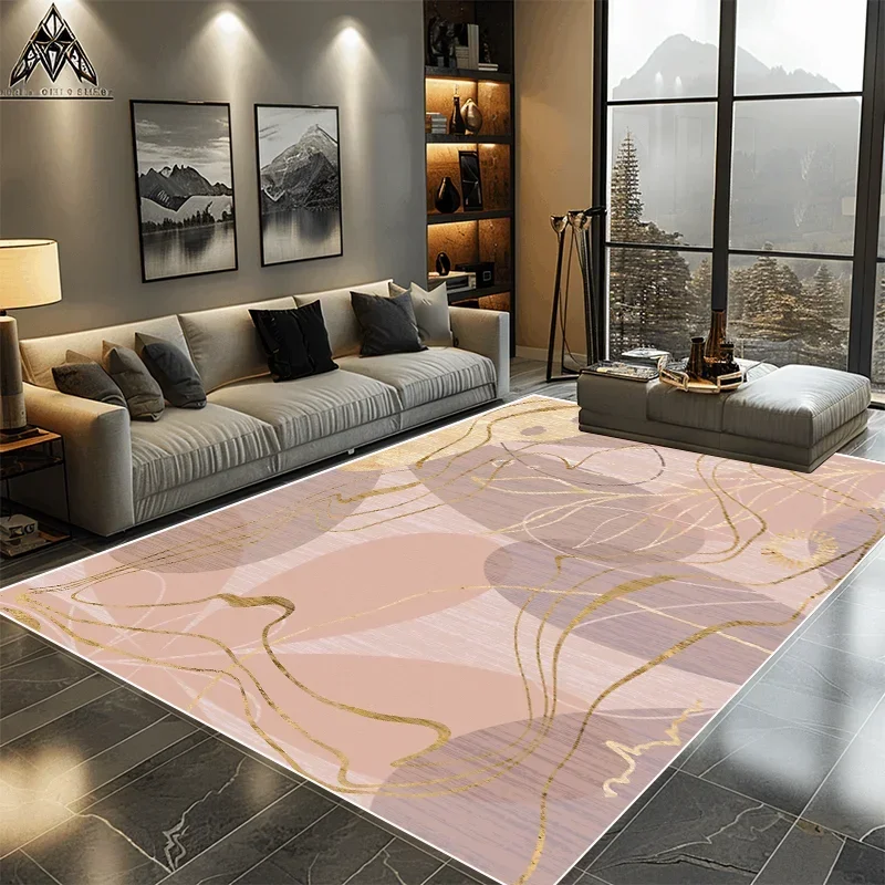 

Розовый современный плюшевый ковер, нескользящий мягкий ковер для спальни, гостиной, комнаты для девочек, напольный коврик, домашний декор