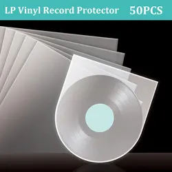 50PCS vinyl record sleeve sleeve, suitable for 5-12 inch vinyl record sleeve sleeve, anti-static round bottom vinyl sleeve